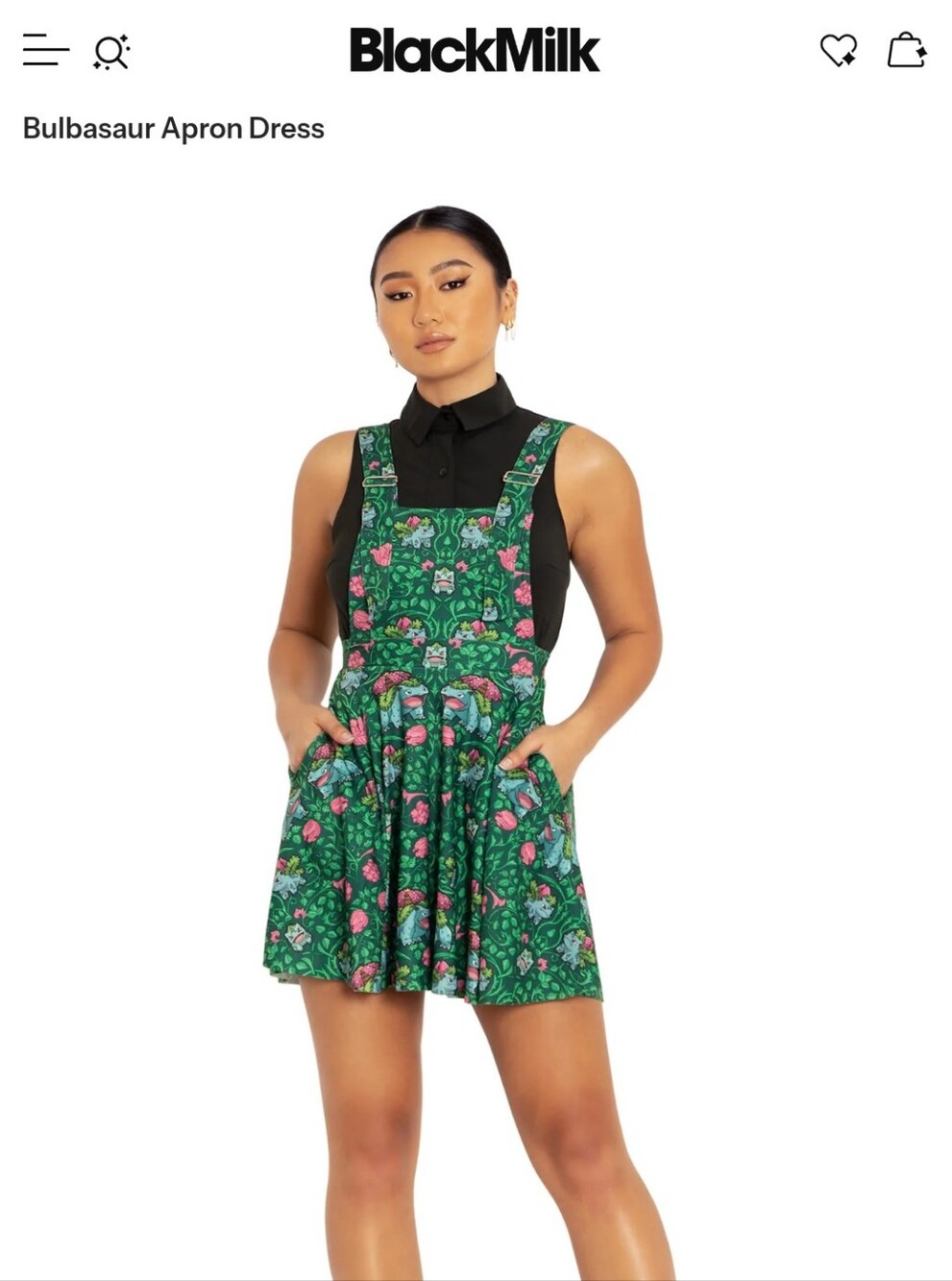Blackmilk Bulbasaur Apron Dress M - Picture 2 of 4
